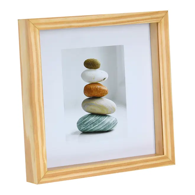 QUADRO ROCK BALANCING 20 CM X 20 CM - PINUS NATURAL/CAMELO - Foto 2
