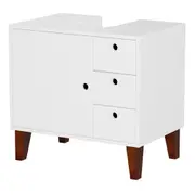 GABINETE DE BANHEIRO COLUNA 1 PORTA/3 GAVETAS LIVA - BRANCO/NOZES - Foto 2