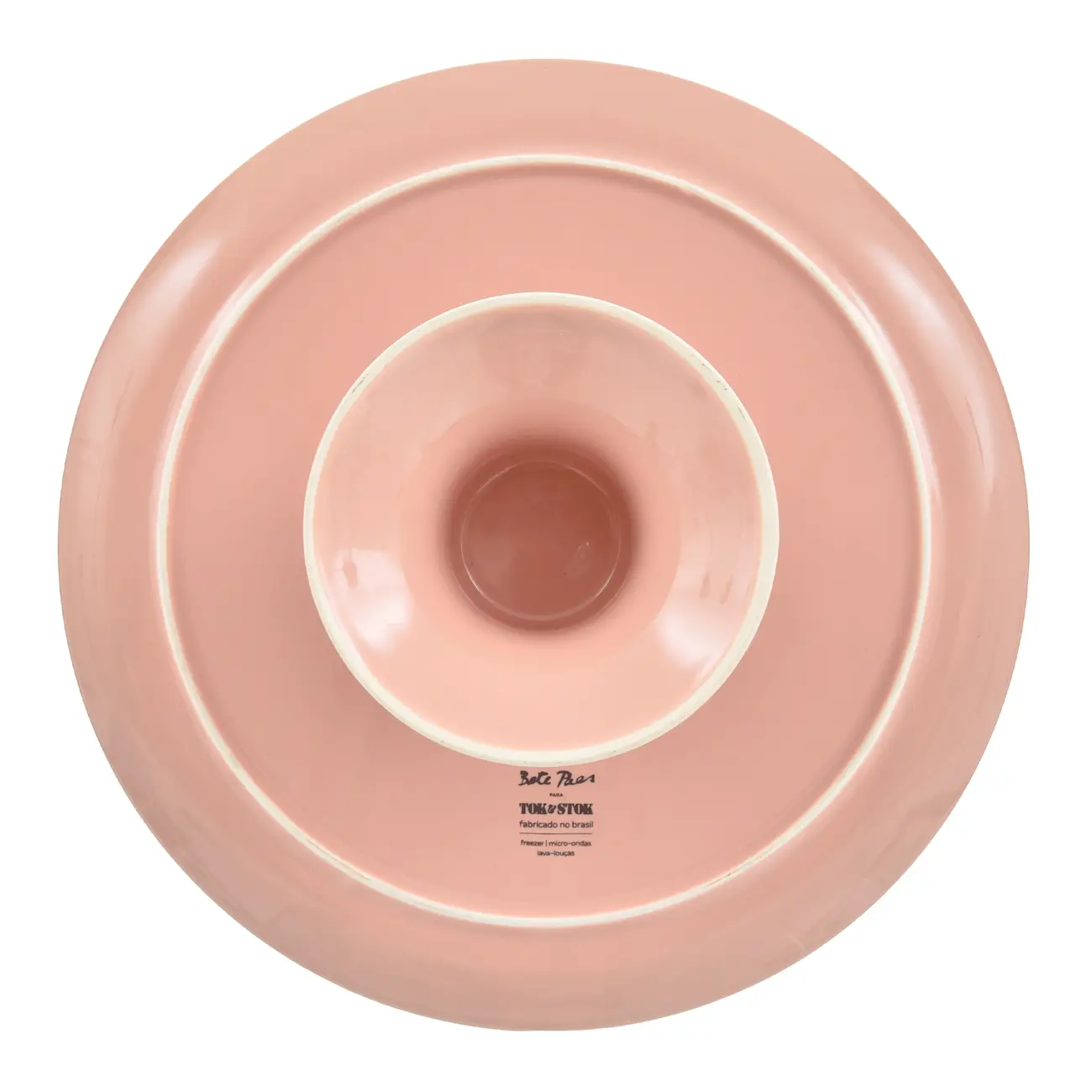 PRATO PARA BOLO MINHA MÃE É SEREIA - ROSA CLARO/LARANJA - Foto 4