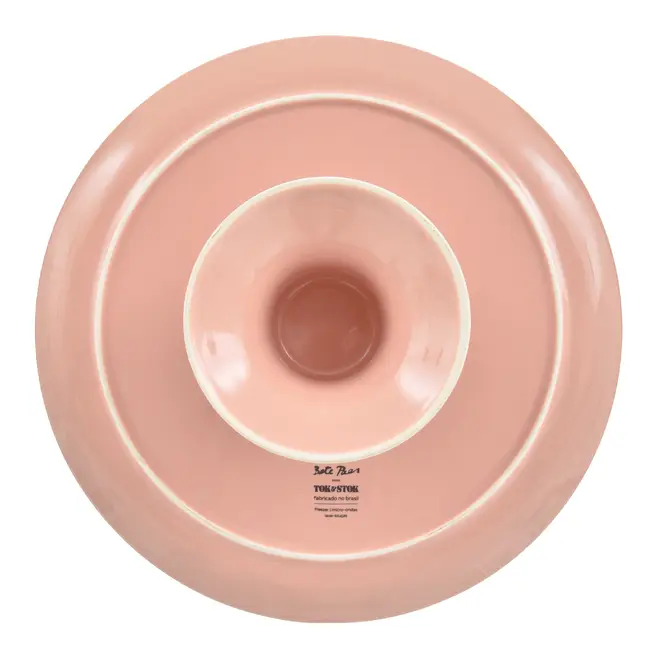 PRATO PARA BOLO MINHA MÃE É SEREIA - ROSA CLARO/LARANJA - Foto 4