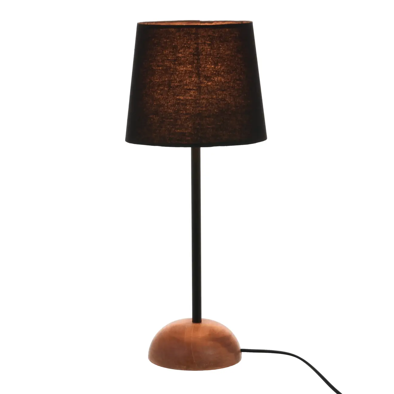 LUMINÁRIA DE MESA PILAR C/CUP B - NOZES/PRETO - Foto 1