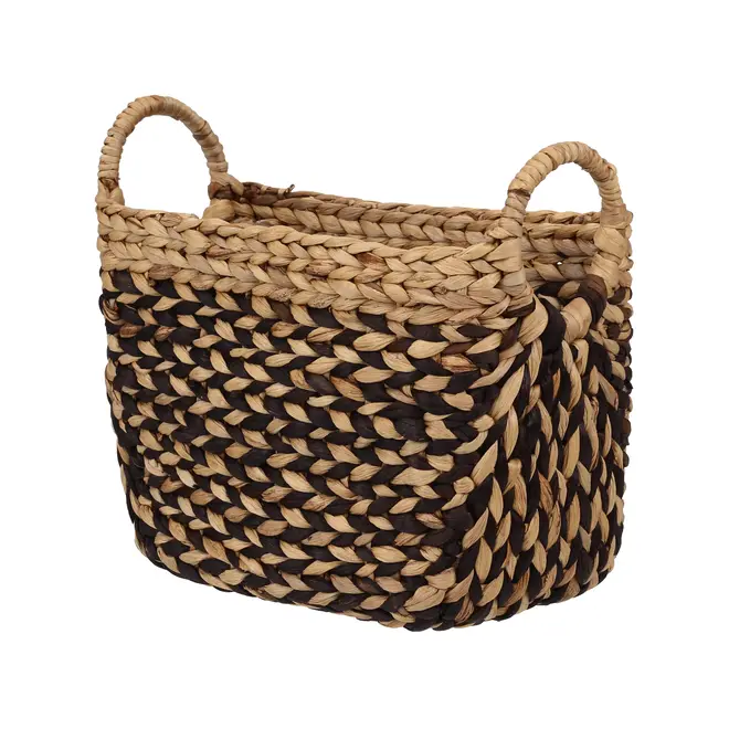 CESTO 23 CM X 36 CM X 32 CM AGUAPÉ - FIBRA NATURAL/PRETO - Foto 3