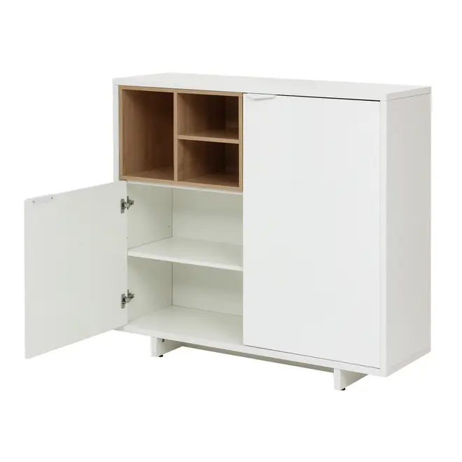 ARMÁRIO PARA ESCRITÓRIO MÉDIO 2 PORTAS ALETA - BRANCO/OAK TAMMI - Foto 6
