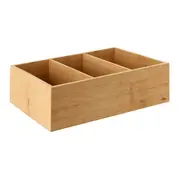 ORGANIZADOR 20 CM X 30 CM COM 3 DIVISÓRIAS BAMBOO - BAMBU - Foto 2