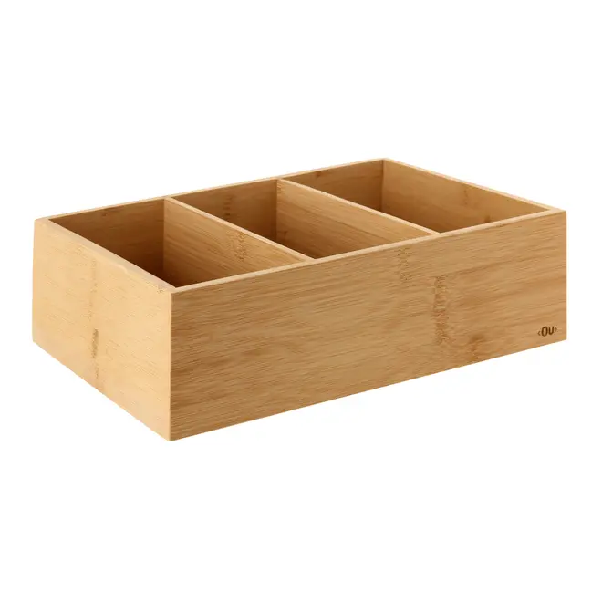 ORGANIZADOR 20 CM X 30 CM COM 3 DIVISÓRIAS BAMBOO - BAMBU - Foto 2