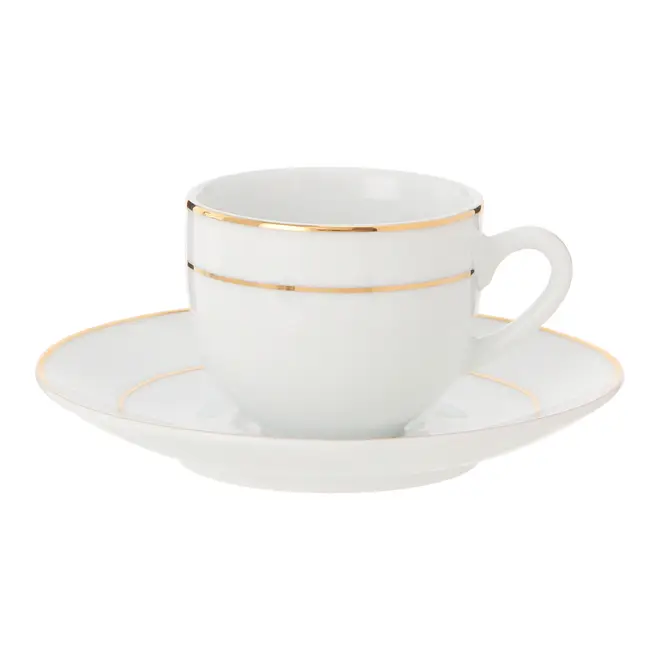 XÍCARA CAFÉ 75 ML GOLDEN - BRANCO/OURO - Foto 2