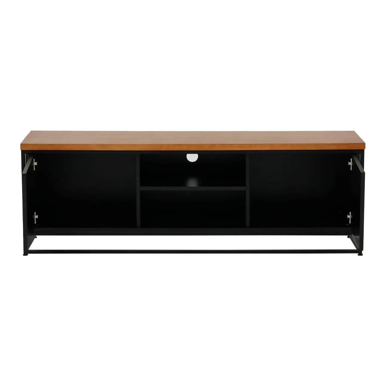 RACK 2 PORTAS 1,40 M X 35 CM SHELVES - PRETO/NOZES - Foto 3