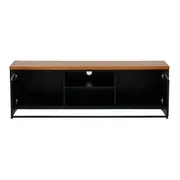 RACK 2 PORTAS 1,40 M X 35 CM SHELVES - PRETO/NOZES - Foto 3