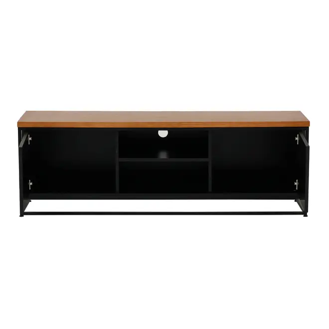RACK 2 PORTAS 1,40 M X 35 CM SHELVES - PRETO/NOZES - Foto 3