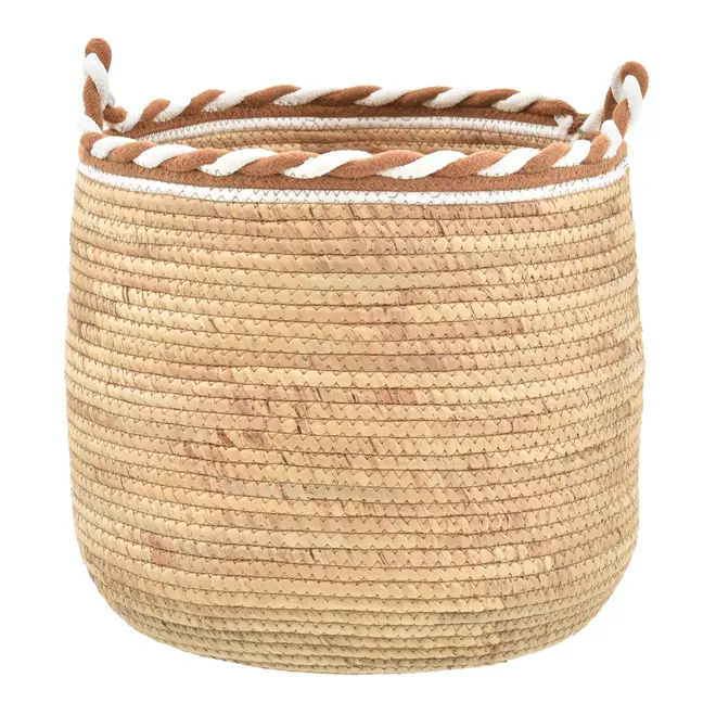 CESTO 39 CM X 35 CM PIRANGY - FIBRA CLARA/CANELA DO CEILÃO - Foto 1
