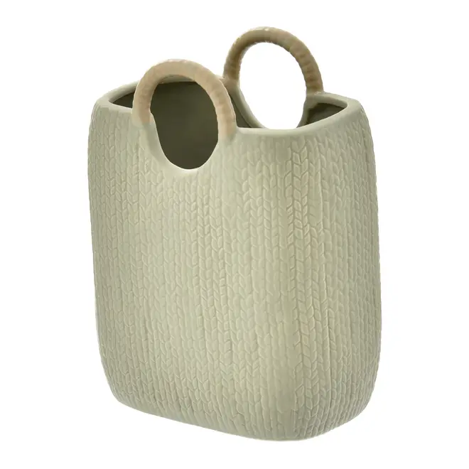 VASO 24 CM TRAMADINHO - AREIA/SÁLVIA - Foto 1