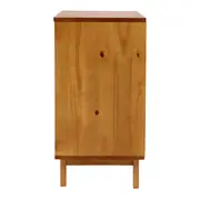 CÔMODA 4 GAVETAS/1 PORTA DE CORRER COM PALHINHA 90 CM X 40 CM PALHANDI - AMÊNDOA/NATURAL - Foto 6