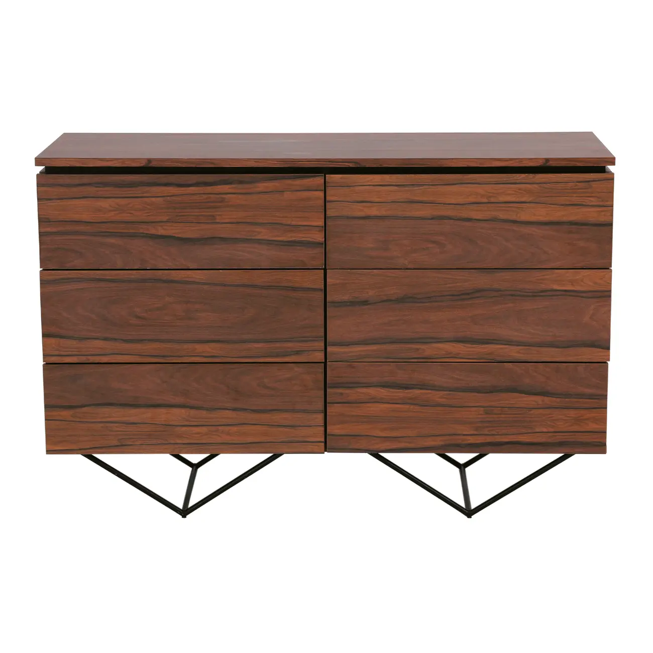 CÔMODA 6 GAVETAS 1,20 M X 42 CM HEPTA - PAU FERRO/PRETO - Foto 1