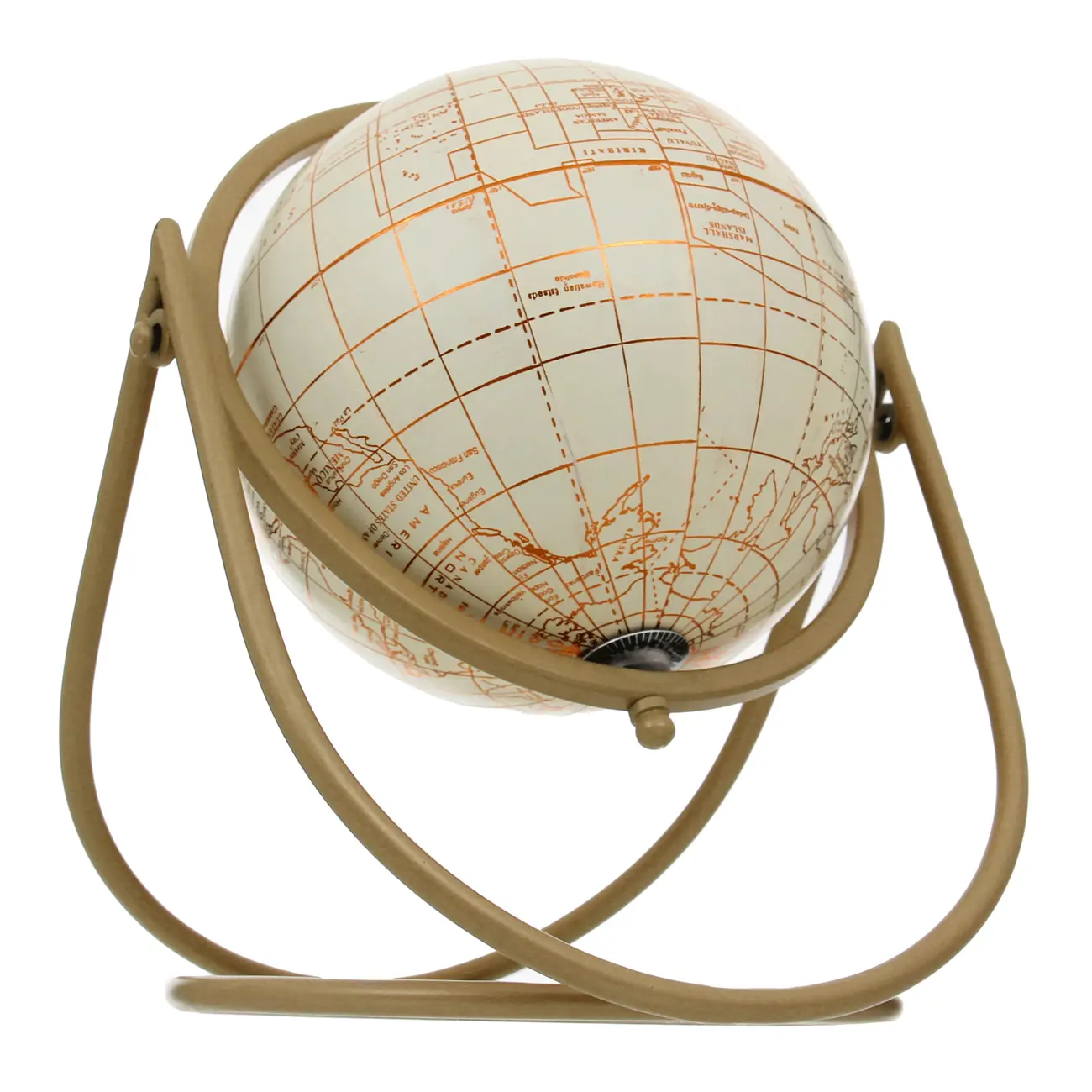 ADORNO MESA 25 CM MUNDI GLOBO TERRESTRE - OFF WHITE/DOURO - Foto 5