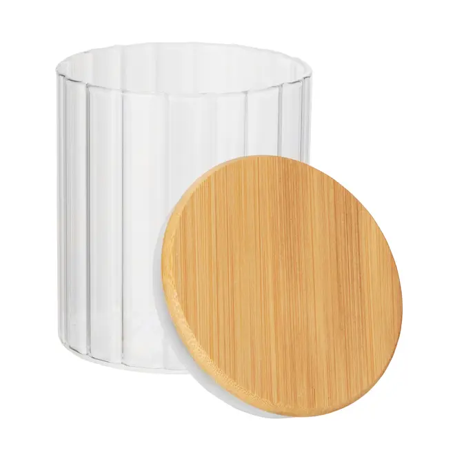 POTE HERMÉTICO 500 ML STRICES - INCOLOR/BAMBU - Foto 2