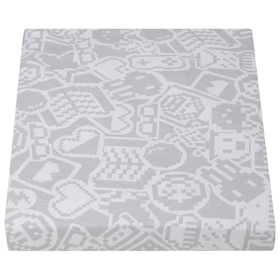 LENÇOL COM ELÁSTICO SOLTEIRO 88 CM X 1,88 M X 30 CM MÔNICA TOY GEEK - CINZA - Foto 1