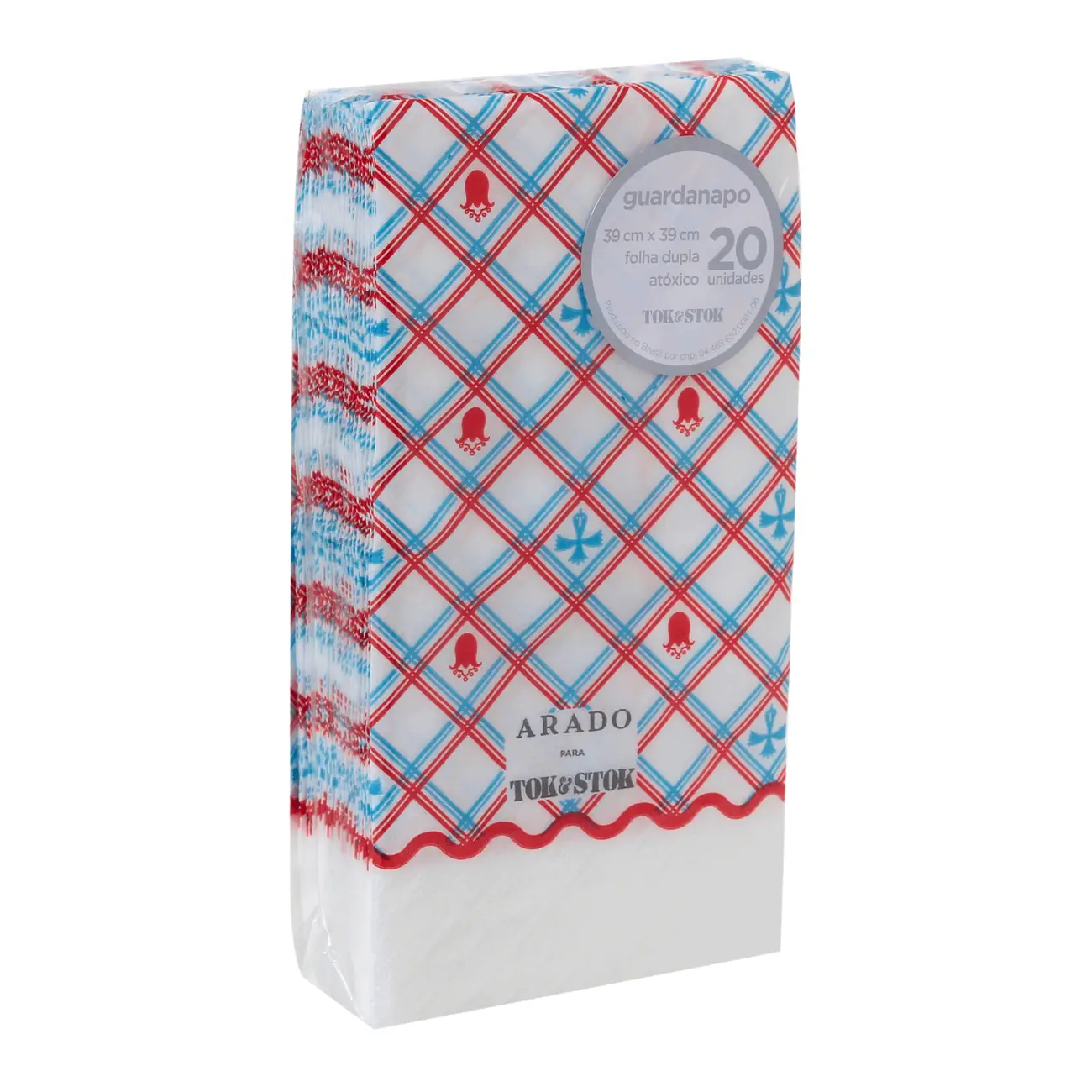 GUARDANAPO 39 CM X 39 CM PACOTE COM 20 PEÇAS MEMÓRIA INTERIOR - AZUL HISTÓRICO/MULTICOR - Foto 2