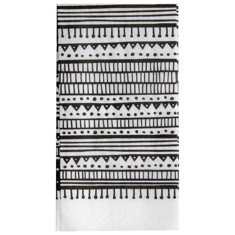 GUARDANAPO 39 CM X 39 CM PACOTE COM 20 PEÇAS MIREMBA - BRANCO/PRETO - Foto 1