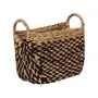 CESTO 23 CM X 36 CM X 32 CM AGUAPÉ - FIBRA NATURAL/PRETO - Foto 5