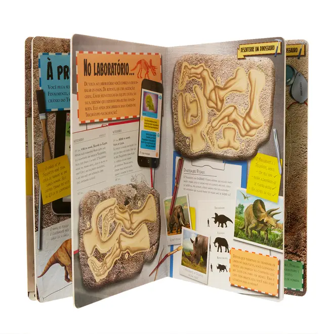 LIVRO DESENTERRE UM DINOSSAURO: TRICERÁTOPO - MULTICOR - Foto 4