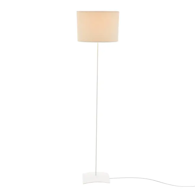 LUMINÁRIA DE CHÃO ALINE C/CÚP CHEVRON H - BRANCO PROVENCE/NATURAL - Foto 2