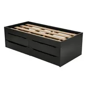 CAMA DE SOLTEIRO ALTA COM 4 GAVETAS 88 CM JOKER - PRETO - Foto 7