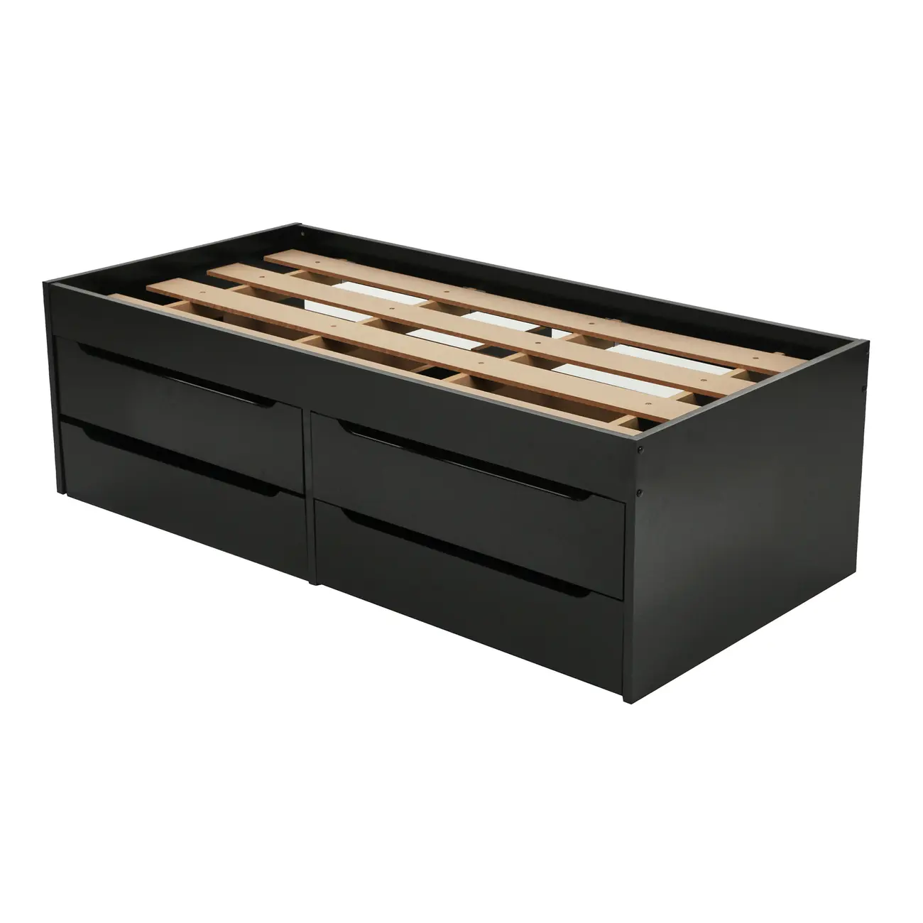 CAMA DE SOLTEIRO ALTA COM 4 GAVETAS 88 CM JOKER - PRETO - Foto 7
