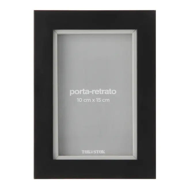 PORTA-RETRATO 10 CM X 15 CM COLOR MATCH - PRETO/FLANDRES - Foto 1