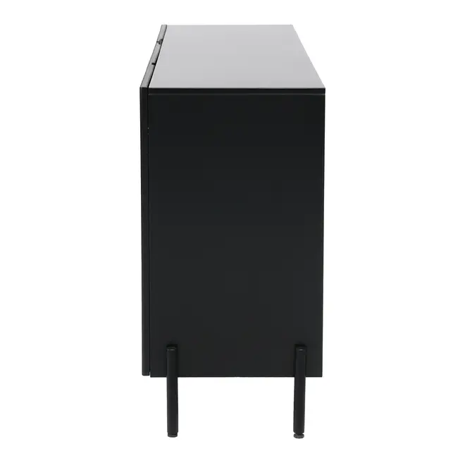 BUFFET 3 PORTAS 1,65 M X 40 CM RIBS - PRETO/PRETO - Foto 8