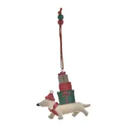 PINGENTE GIFTS DOG 10 CM HOHO HOME - CAMELO/VERMELHO HINDU - Foto 1