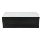 CAMA DE SOLTEIRO ALTA COM 4 GAVETAS 88 CM JOKER - PRETO - Foto 4