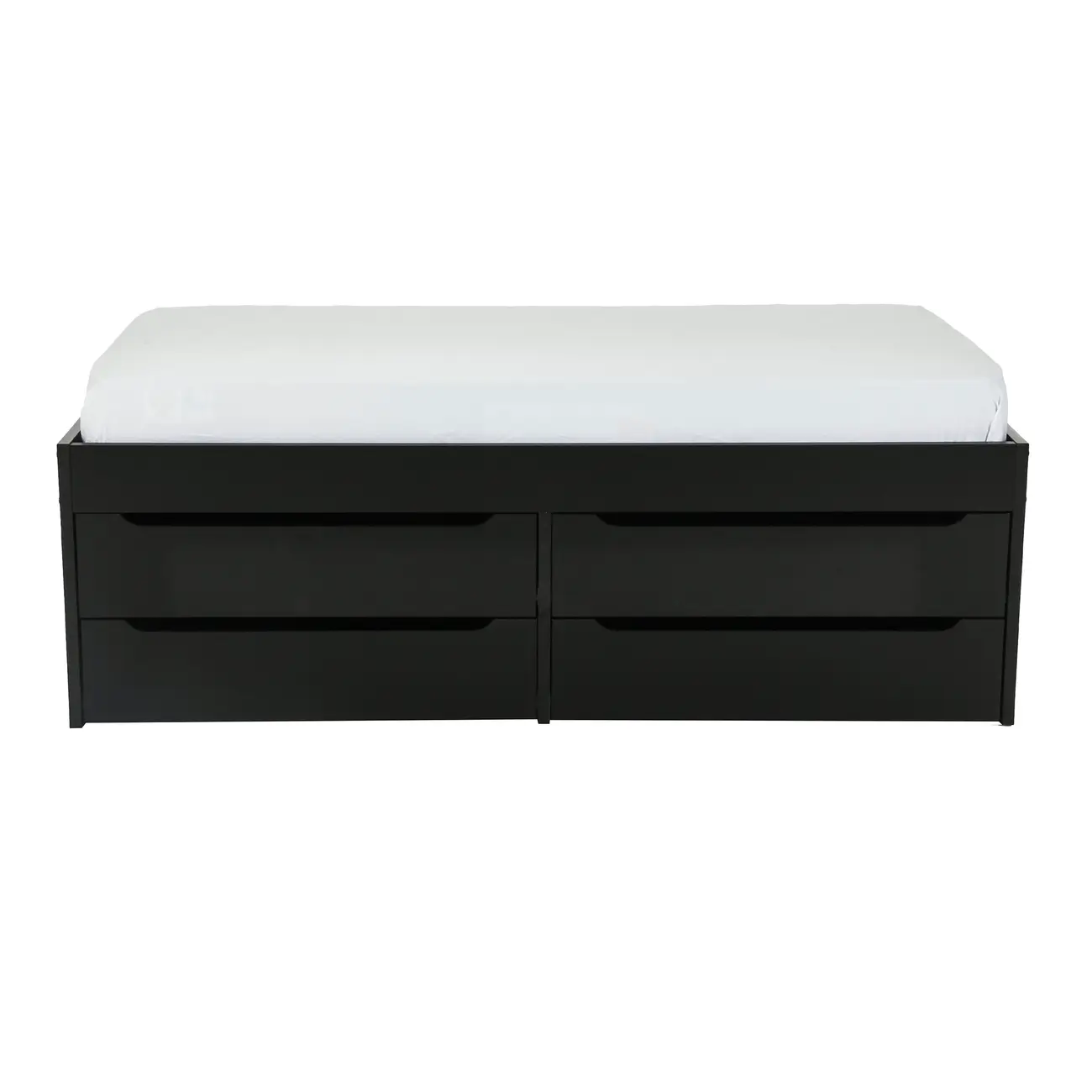 CAMA DE SOLTEIRO ALTA COM 4 GAVETAS 88 CM JOKER - PRETO - Foto 4