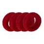 VERMELHO - ARGOLA PARA GUARDANAPO CONJUNTO COM 4 PEÇAS INCANTI