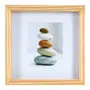 QUADRO ROCK BALANCING 20 CM X 20 CM - PINUS NATURAL/CAMELO - Foto 1