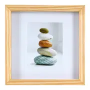 QUADRO ROCK BALANCING 20 CM X 20 CM - PINUS NATURAL/CAMELO - Foto 1