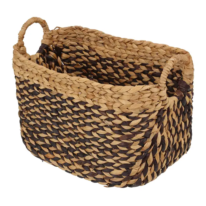 CESTO 29 CM X 45 CM X 35 CM AGUAPÉ - FIBRA NATURAL/PRETO - Foto 4
