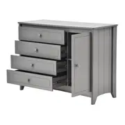 CÔMODA 4 GAVETAS/1 PORTA 1,22 M X 50 CM MON DIEU - GRIS BRULÉ - Foto 7
