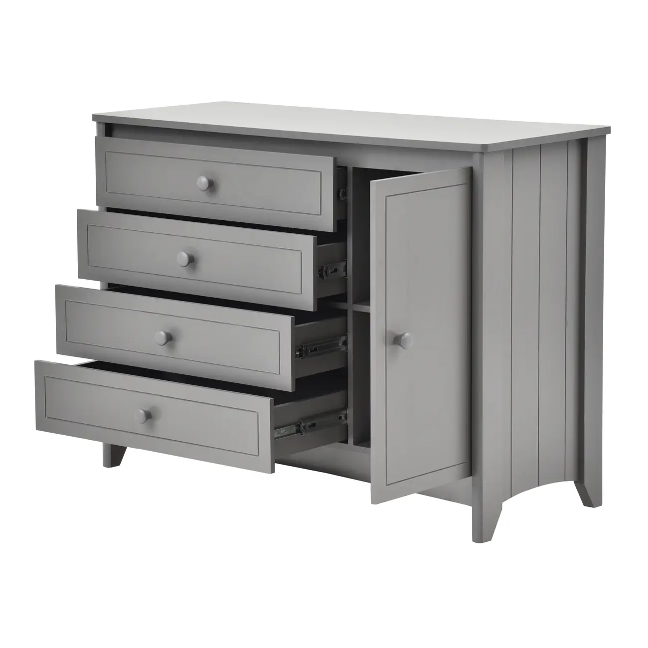 CÔMODA 4 GAVETAS/1 PORTA 1,22 M X 50 CM MON DIEU - GRIS BRULÉ - Foto 7