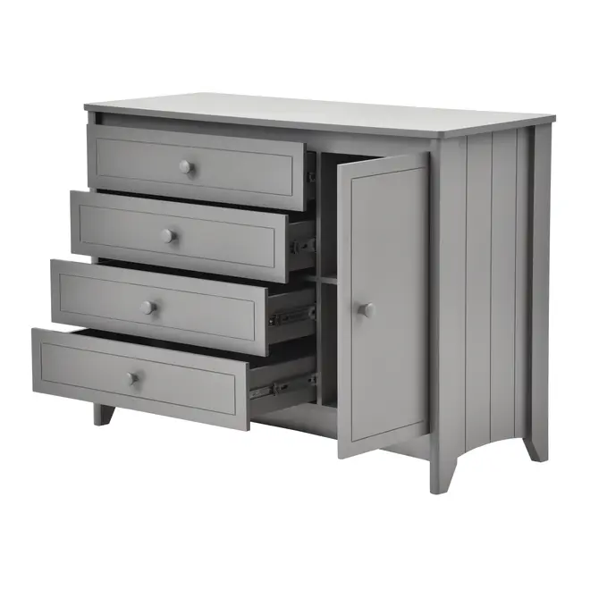CÔMODA 4 GAVETAS/1 PORTA 1,22 M X 50 CM MON DIEU - GRIS BRULÉ - Foto 7