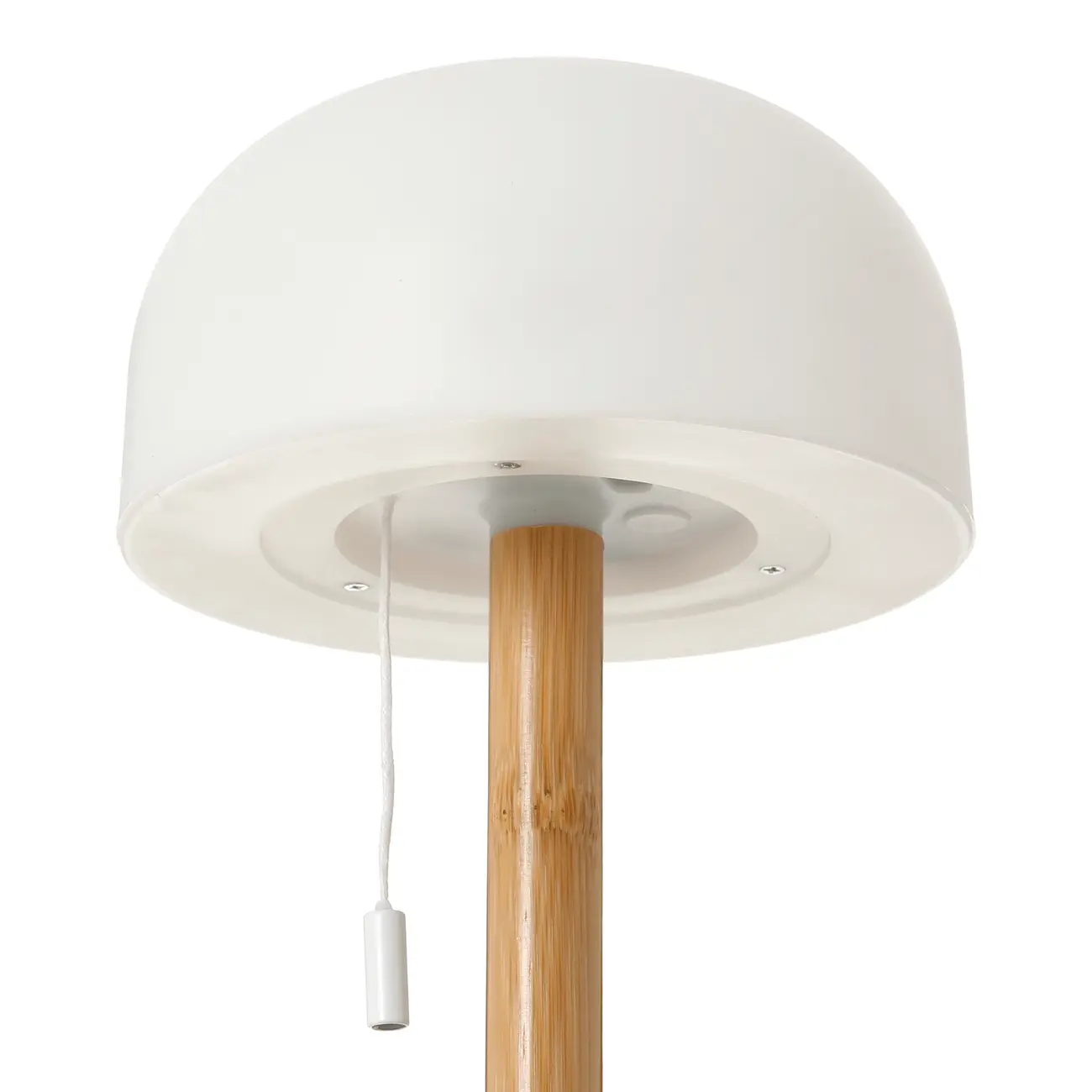LUMINÁRIA DE MESA LED RECARREGÁVEL STELLA - BAMBU/BRANCO - Foto 5