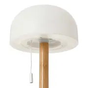 LUMINÁRIA DE MESA LED RECARREGÁVEL STELLA - BAMBU/BRANCO - Foto 5