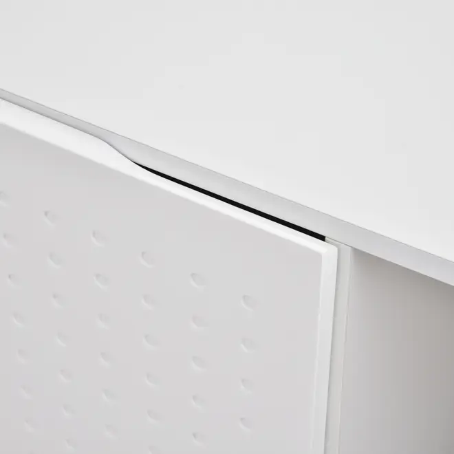 RACK 2 PORTAS/2 GAVETAS 1,90 M X 40 CM POINT - BRANCO/NOZES - Foto 8