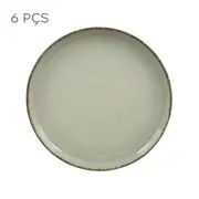 JG DE PRATOS SOBREMESA C/6 PEÇAS MARURU - SÁLVIA/ARGILA - Foto 1