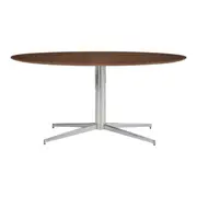 MESA OVAL 1,60 M X 90 CM HERON - ALUMÍNIO/PAU FERRO - Foto 1