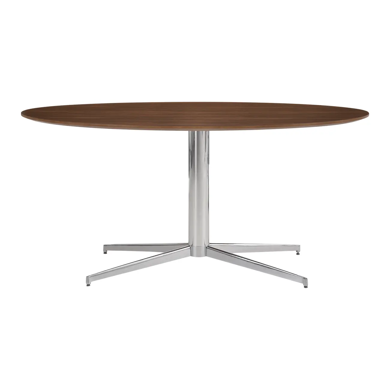 MESA OVAL 1,60 M X 90 CM HERON - ALUMÍNIO/PAU FERRO - Foto 1