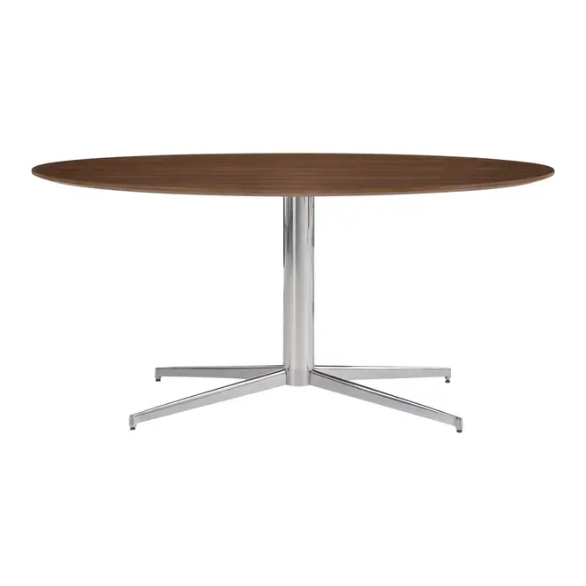 MESA OVAL 1,60 M X 90 CM HERON - ALUMÍNIO/PAU FERRO - Foto 1