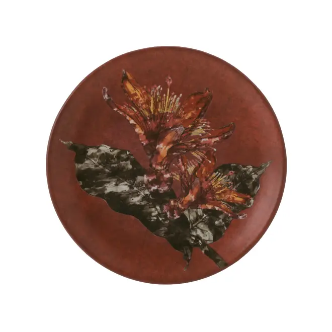 PRATO SOBREMESA FLORA ÚNICA PAINEIRA - GARNET/CORES MINERAIS - Foto 1