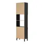 PANELEIRO 2 PORTAS/1 GAVETA 60 CM X 2,21 M SLEEK - GRAFITE/PRETO - Foto 7