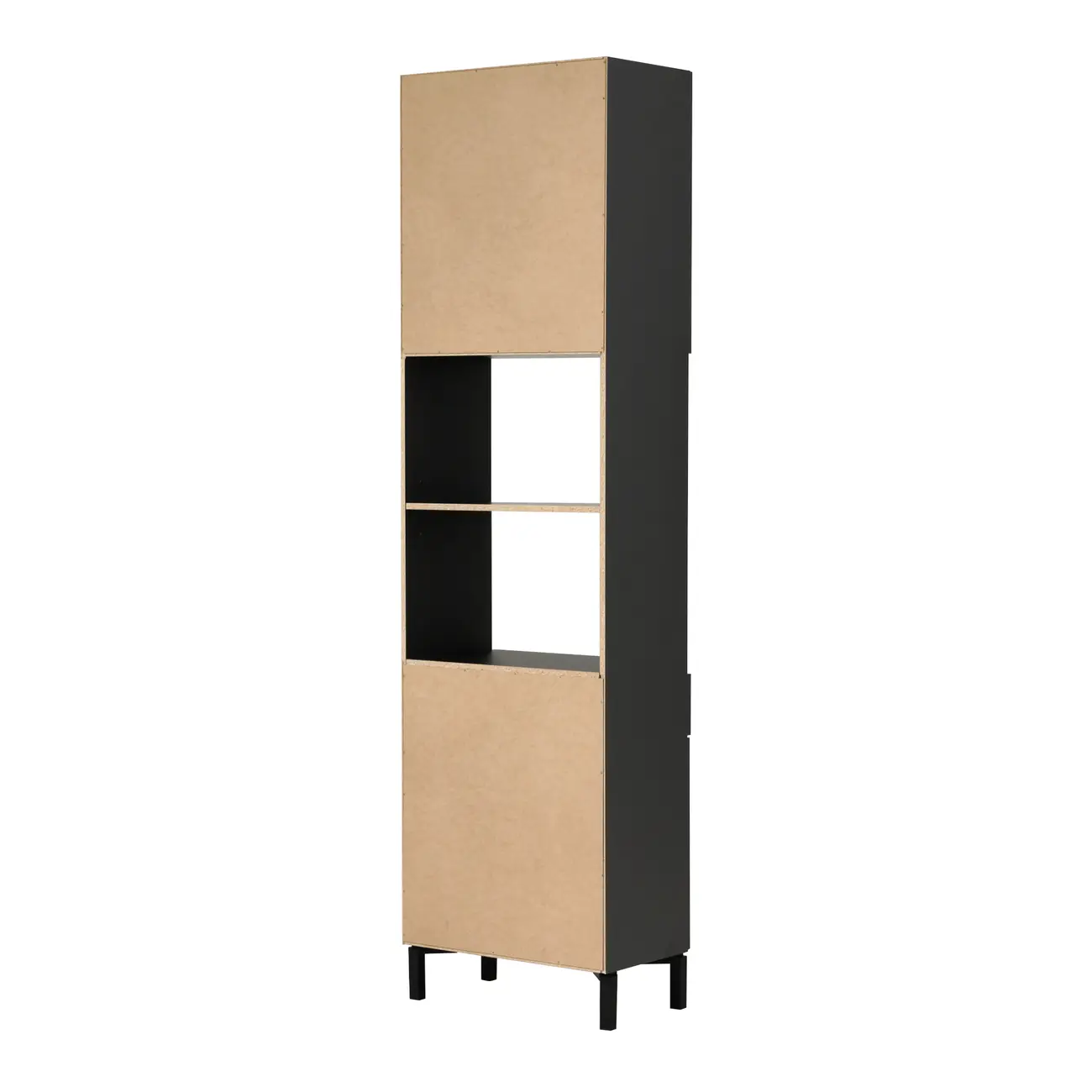 PANELEIRO 2 PORTAS/1 GAVETA 60 CM X 2,21 M SLEEK - GRAFITE/PRETO - Foto 7