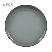 JOGO DE PRATOS RASOS C/6 PEÇAS MARURU - BLEU CENDRÉ - Foto 3